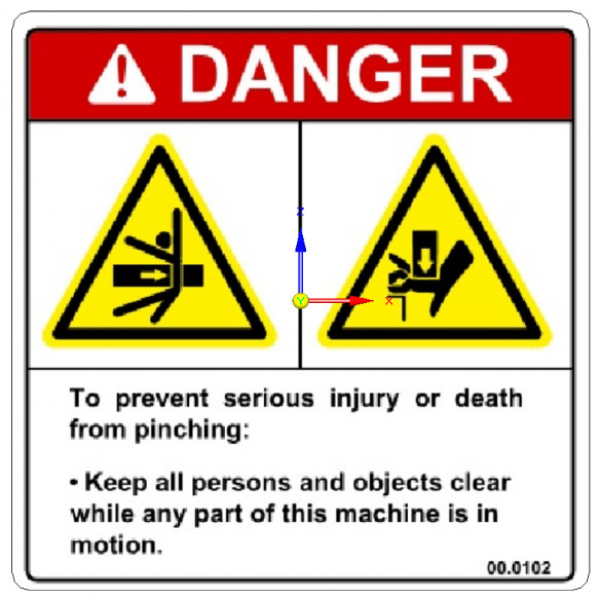 Decal, Danger-Pinching Hazard