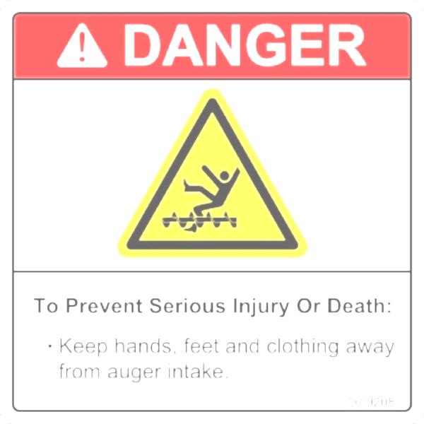 Decal, Danger Auger Hazard