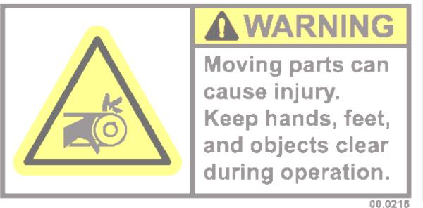 Decal, Warning Moving Parts