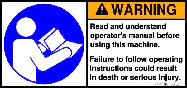 Decal, Warning Read Owners Man