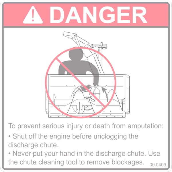 Decal, Discharge Chute Safety