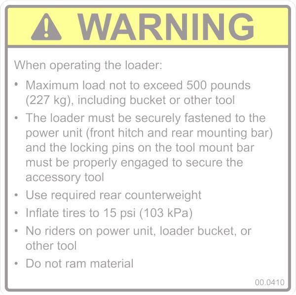Decal, Warning Loader