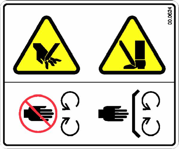 Decal, Cutting Hazard Hands and Feet