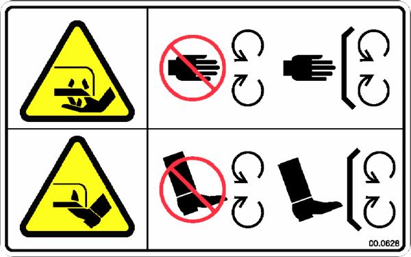 Decal, Cutting Hazard Mower Blade