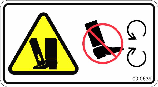 Decal, Pinching Hazard Foot