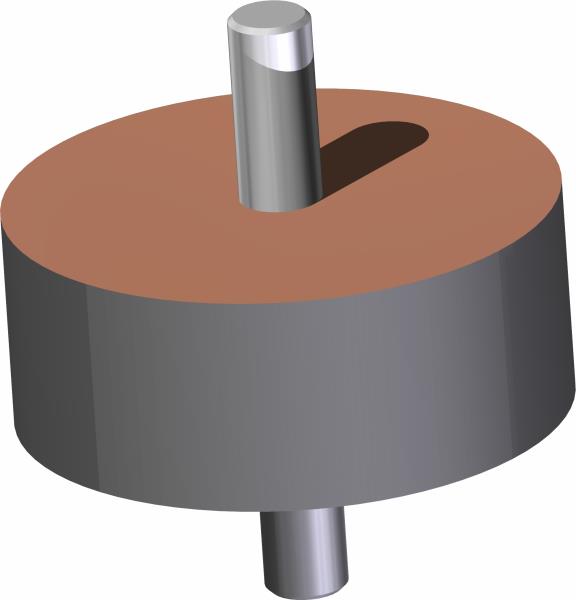 Isolator, 3/8-16 x 2.5 OD x 1"