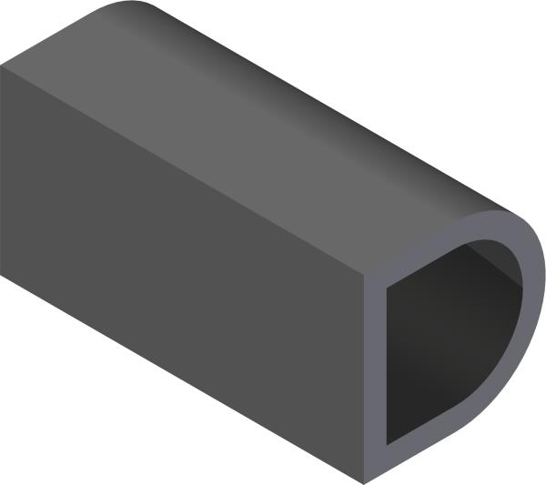Weatherstrip, 1 x 1 D Shape