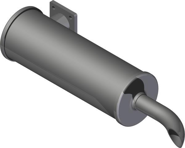 Muffler, w/Heat Shield&Pipe