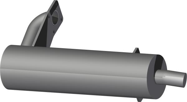 Muffler, Kubota 25 HP DSL