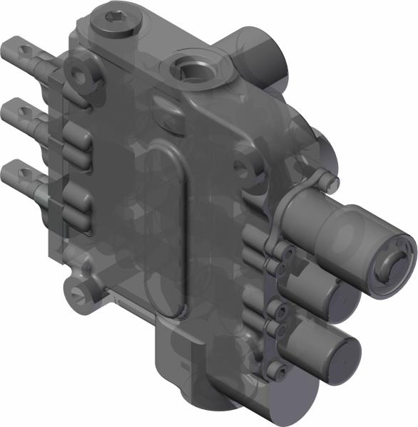 Valve, 3 Spool W/Rh Flt
