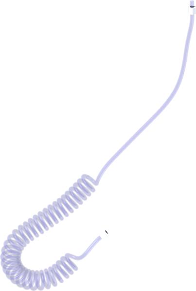 Hose Asm, 1/4" x 10' Coiled Clear Blue