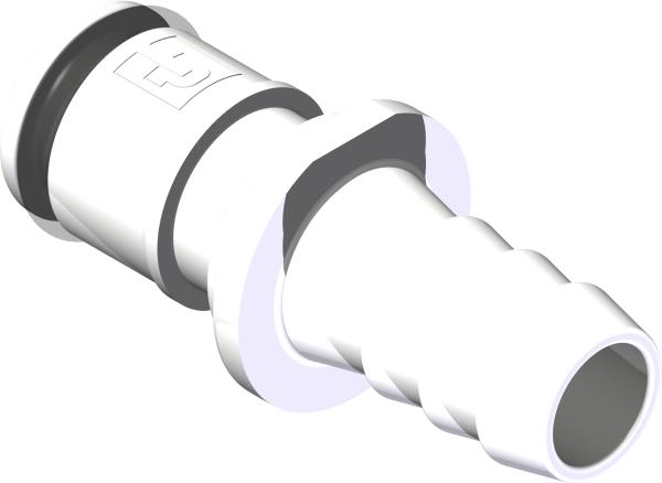 Nipple, Quick Conn 1/4" Body x 3/8" Barb