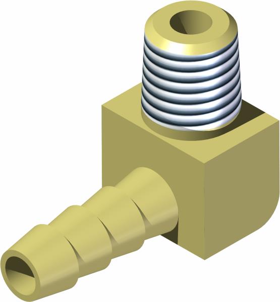 Fitting, 1/4 Barb x 1/8 MP 90