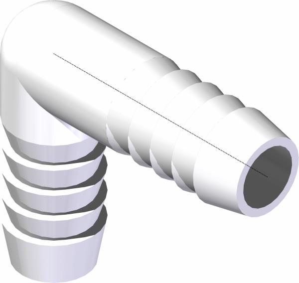 Fitting, 1/2" Barb 90 Elbow