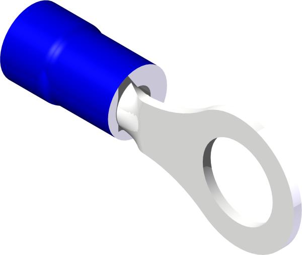 Terminal, Ring 1/4" Ins 16-14