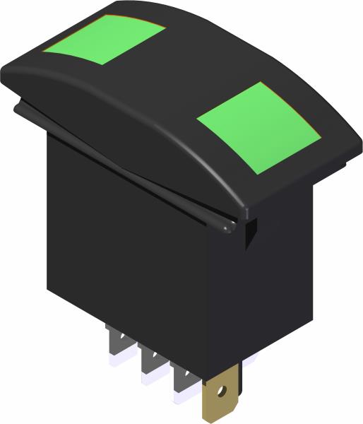 Switch, Rocker On/Off/On - Lit