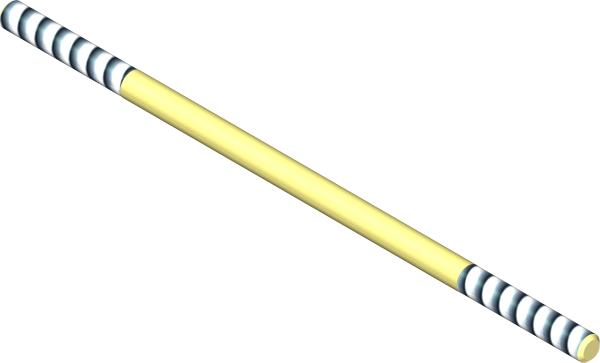 Rod, Thread 1/4-28x8" RH/LH Yellow Zinc