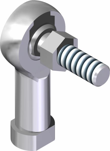Rod End, 1/4 Spherical w/Stud