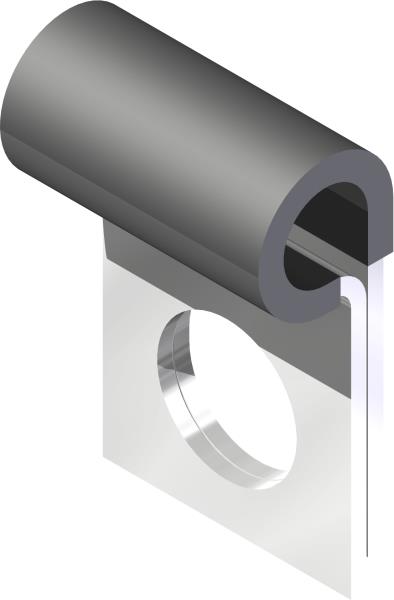 Clamp, 3/16 Vinyl Coated Cable