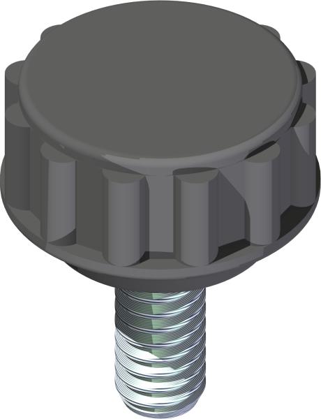 Knob, 1/4-20 x 7/8 Dia Blk