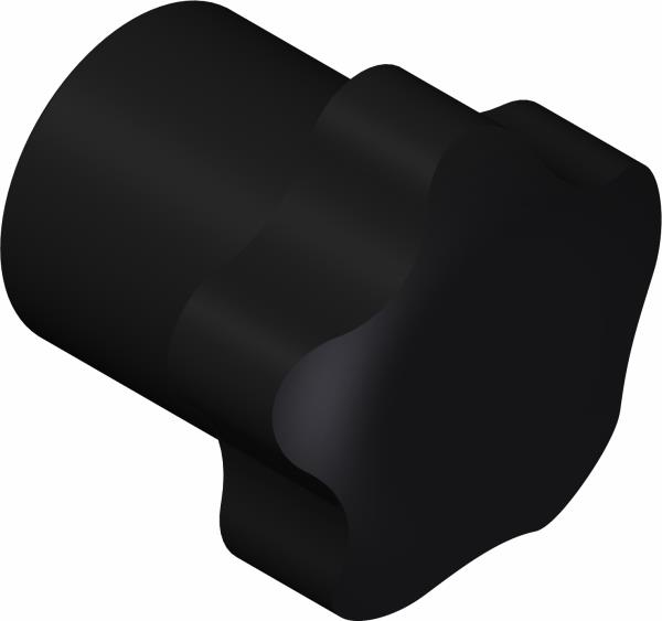 Knob, 5 Lobe 1/4-20 Black PP