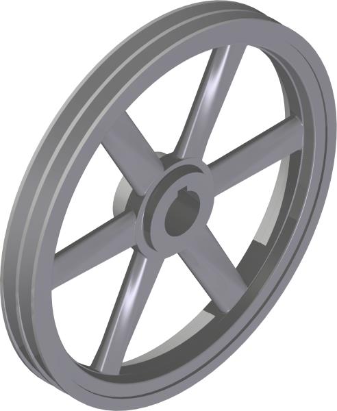 Pulley, 2AK 12.4" 1-7/16" Bore
