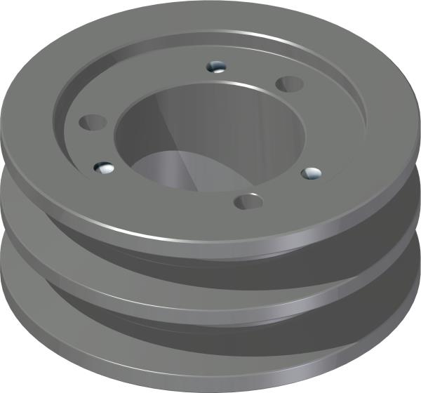 Pulley, 2 B 3.6" 2-Groove