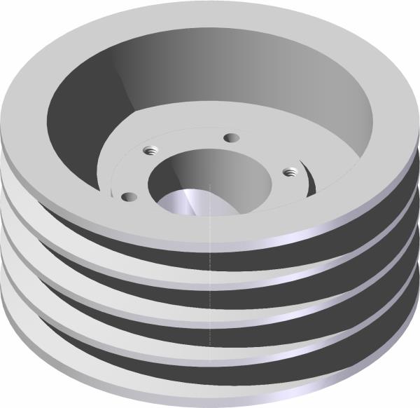 Pulley, 4 B 6.4" 4 Groove