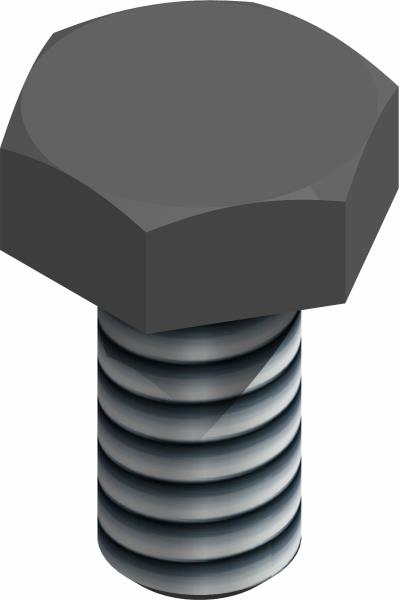 Bolt, 1/4-20 UNC x 1/2 Blk