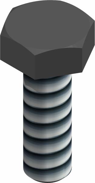 Bolt, 1/4-20 UNC x 3/4 Blk