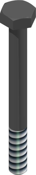 Bolt, 1/4-20 UNC x 2 1/2 Blk