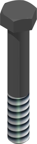 Bolt, 1 1/4-7 UNC x 8 Blk
