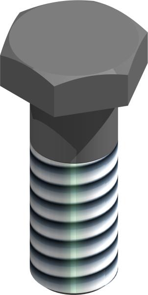 Bolt, Hex 1-14 UNS x 2-3/4 Blk