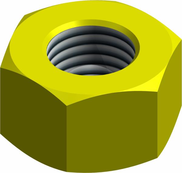 Nut, 3/8-16 UNC Yellow ZP